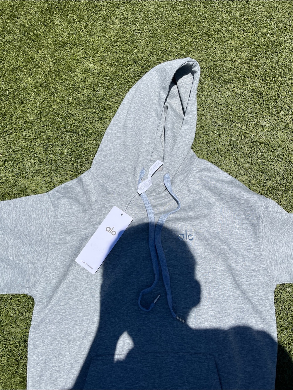 ALO Yoga Light Gray Heather Pullover and matching sweatpants set - Picture 2 of 5